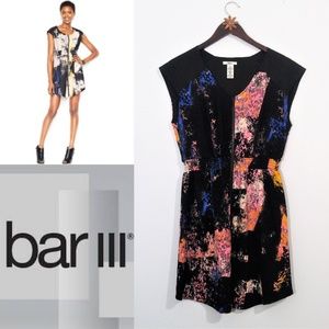 Bar III Paint Splatter Zipper Dress size M
